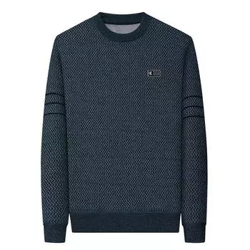 Зимний новый свитер Ferret Velvet Plus Velvet для мужчин среднего возраста, утолщенная теплая рубашка с круглым вырезом для мужчин M