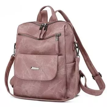 Зимний новый удобный мягкий ПУ женский рюкзак водонепроницаемый износостойкий высококачественный женский наплечный рюкзак с металлической молнией повседневный женский рюкзак чёрный