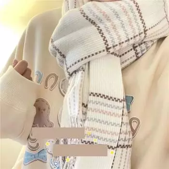 Зимний новый высококачественный универсальный кисточкой приятный для кожи студенческий теплый толстый ретро-модный шарф для девочек 180*50cm