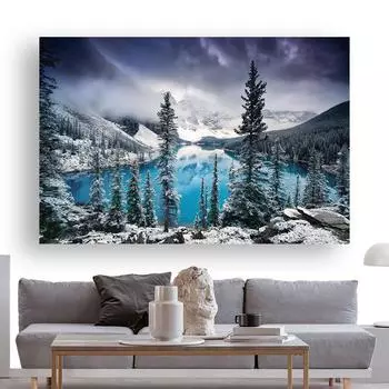 Зимний пейзаж с озером, картины на холсте, настенное искусство, снежные постеры и принты, настенное искусство для гостиной, домашний декор, Cuadros 21cm30cm NoFrame
