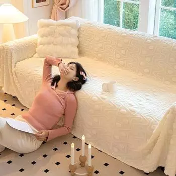 Зимний плюшевый чехол для дивана, противоскользящее новое полотенце для дивана в стиле Интернет-знаменитостей, универсальное универсальное одеяло для дивана «все включено» 180*130cm