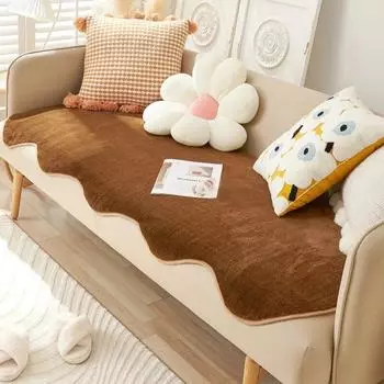 Зимний плюшевый чехол для дивана с кроликом, теплые утолщенные чехлы для полотенец для дивана, универсальный нескользящий коврик для дивана, одеяло, подушка для дивана, гостиная 80x90cm 1pcs