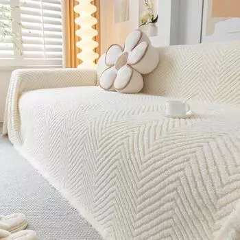 Зимний плюшевый чехол для дивана с рисунком «елочка», подушка для полотенец, кожаная подушка для дивана, универсальное зимнее полное покрывало, одеяло 180X130