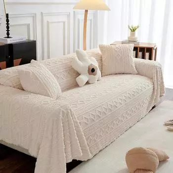 Зимний плюшевый чехол для дивана, ткань, полное покрытие, одеяло, диван-полотенце, сплошной цвет, чехол для дивана High Sense 180*130cm