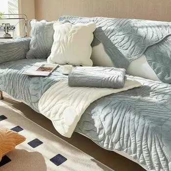 Зимний плюшевый чехол для дивана, универсальный нескользящий чехол для дивана, полотенце, диванные коврики для украшения гостиной, подушка для дивана, спинка, полотенце