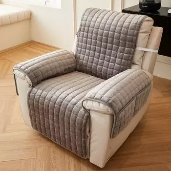 Зимний плюшевый чехол для кресла, однотонный клетчатый чехол для дивана для домашних животных, интегрированный чехол для дивана, внешняя торговля 53*190cm