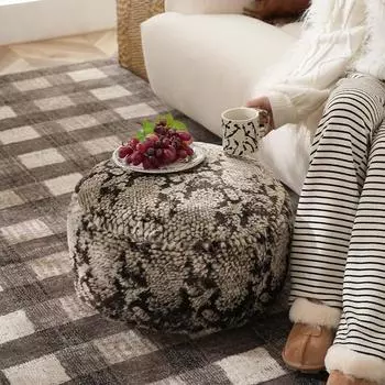 Зимний плюшевый чехол для подушки татами, домашний декор, круглый чехол для пуфа, ненабитый чехол для японского дивана-футона, чехол для подушки сиденья без наполнителя 50X50X20cm