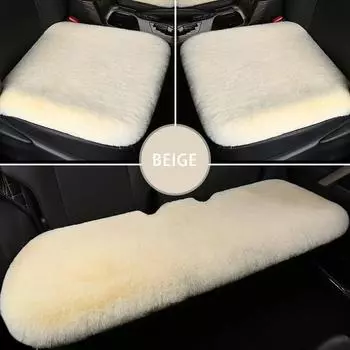 Зимний плюшевый чехол на сиденье автомобиля из меха кролика, теплая толстая шерстяная цельная квадратная подушка для главного водителя или второго пилота, многоцветная