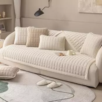 Зимний плюшевый клетчатый диван нескользящая подушка простая универсальная новая подушка диванный чехол ткань 60*60