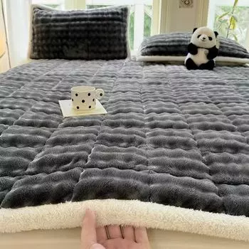 Зимний плюшевый матрас, фланелевый утолщенный простынь, наполнитель из хлопка, теплое покрывало для спальни, мягкая подушка, нескользящий коврик-татами 90x200cm