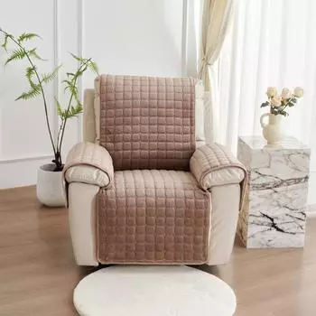 Зимний плюшевый однотонный квадратный чехол для дивана для домашних животных, встроенный чехол на сиденье дивана 53*190