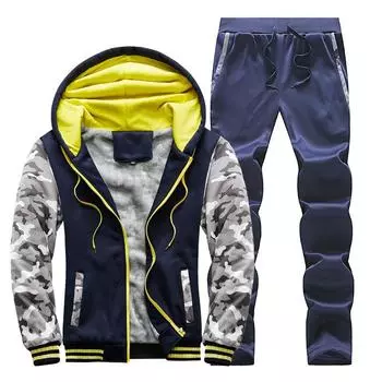 Зимний плюшевый свитер, мужской теплый кардиган, комплект из двух предметов M светло-серый