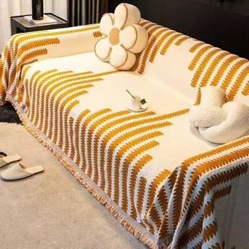 Зимний плюшевый теплый диван, интегрированное полное покрытие, ткань, двустороннее многофункциональное одеяло, подлокотник, спинка, полное покрытие, полотенце для дивана 180*130