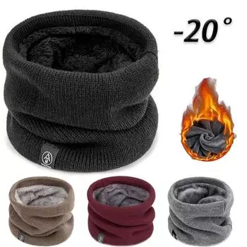 Зимний плюшевый толстый шарф для мужчин и женщин, теплый шарф для отдыха на природе, спорта, езды на велосипеде, морозостойкий шейный платок, sc чёрный