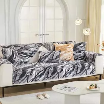 Зимний плюшевый высококачественный американский стиль легкий роскошный нескользящий чехол для дивана, чехол для диванной подушки, тканевое полотенце 70x70cm