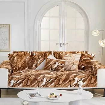 Зимний плюшевый высококачественный американский стиль легкий роскошный нескользящий чехол для дивана, чехол для диванной подушки, тканевое полотенце 70x70