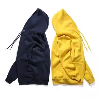 Зимний повседневный пуловер с капюшоном, утепленный флисовый свитер для мужчин и женщин, спортивный свитер с круглым вырезом и длинными рукавами для пар S оранжевый