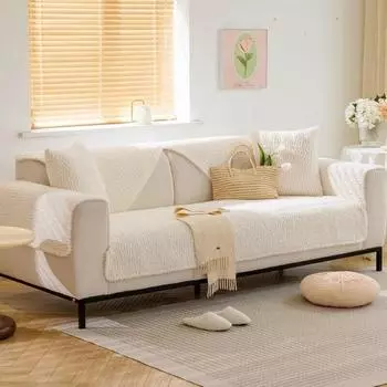 Зимний противоскользящий коврик для дивана, толстый плюшевый декор для гостиной, диванные подушки, современный минимализм, мебель, пылезащитный чехол, ткань 70x70cm 1pcs