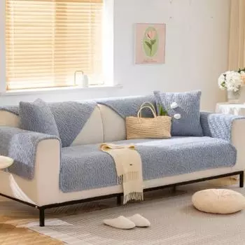 Зимний противоскользящий коврик для дивана, толстый плюш, украшение для гостиной, подушки для дивана, современный минимализм, мебель, пылезащитные чехлы, ткань 70x70cm 1pcs