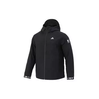 Зимний пуховик Adidas с капюшоном на шнурке и повседневной теплой пуховой подкладкой, мужская верхняя одежда, черный H13869 M