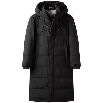 Зимний пуховик для пар, мужской женский теплый белый утиный пух, мужские длинные парки с капюшоном S белый