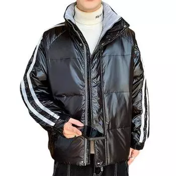 Зимний пуховик, мужская куртка на белом утином пуху, мужское пальто, мужское короткое пальто, теплое пальто M