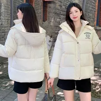Зимний пуховик, женская свободная короткая куртка на груди, толстая куртка, тренд S