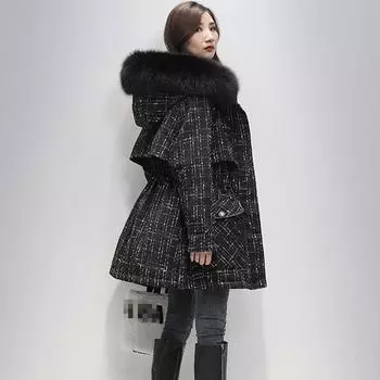 Зимний пуховик женский пуховик женский 90% белый утиный пух пальто винтажные женские куртки с меховым воротником теплая плотная верхняя одежда S