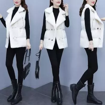 Зимний пуховый жилет из хлопка женская верхняя одежда иностранный толстый мм большой размер пуховый хлопок утолщенный теплый тонкий топ женский L