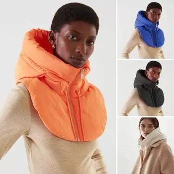 Зимний пуховый жилет с капюшоном, сверхлегкий модный теплый осенний универсальный мягкий жилет с искусственным воротником для женщин M чёрный