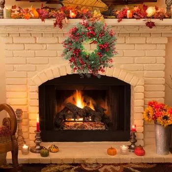 Зимний ягодный венок Рождественская елка Венок Рождественский искусственный венок Искусственные рождественские венки Рождественский венок на крыльце красный