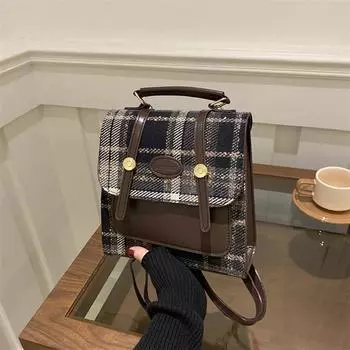 Зимний рюкзак сумка женская 2025 новый класс одно плечо большая вместимость простой иностранный стиль персонализированный рюкзак синий