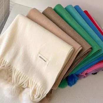 Зимний шарф для женщин, длинные теплые кашемировые шарфы, хиджаб, однотонная женская шаль, женская пашмина, бандана, шарфы с комками волос, новые