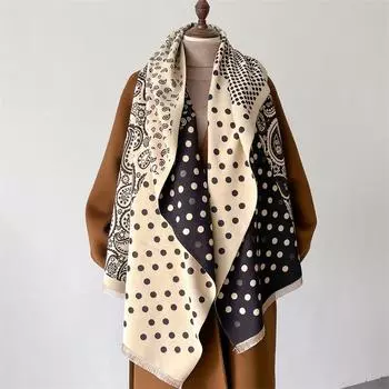 Зимний шарф для женщин, модный принт, пашминовые шали и палантины, толстые теплые женские одеяла, шейные платки, палантины, новые