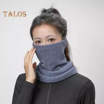 Зимний шарф-гетр с ветрозащитной бархатной подкладкой, горнолыжная подушка для лица, утеплитель для шеи, шарф для мужчин, женщин и подростков, для занятий спортом на открытом воздухе в холодную погоду чёрный