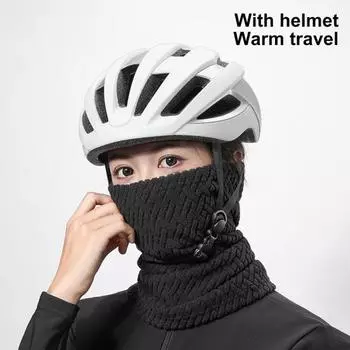 Зимний шарф-гетр с ветрозащитной бархатной подкладкой, горнолыжная подушка для лица, утеплитель для шеи, шарф для мужчин, женщин и подростков, для занятий спортом на открытом воздухе в холодную погоду чёрный