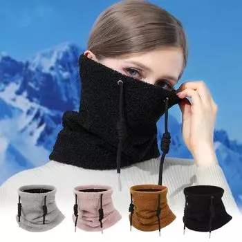 Зимний шарф-подушка для шеи для холодной погоды, лыжный шарф-подушка для лица, ветрозащитный флисовый шарф для занятий спортом на открытом воздухе, велоспорта, катания на лыжах, скалолазания