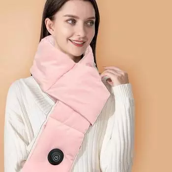 Зимний шарф с подогревом, перезаряжаемый через USB, безопасный, утолщенный, удерживает тепло, регулировка трех передач, интеллектуальный беспроводной беспроводной обогрев, обертывание для шеи, унисекс чёрный