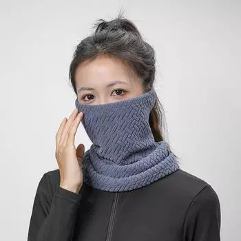 Зимний шарф-труба с ветрозащитной бархатной подкладкой для лыж, утеплитель для шеи, шарф для чёрный