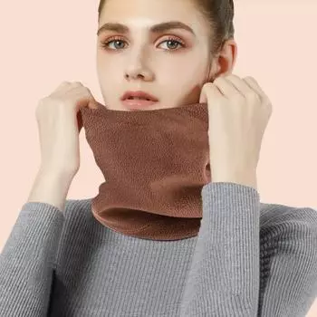 Зимний шарф унисекс для защиты шеи, толстый, высокоэластичный, теплый, вязаный, мягкий, однотонный, ветрозащитный, накидка на шею, для женщин и мужчин, велосипедный утеплитель для шеи
