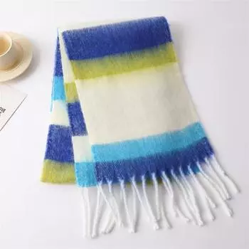 Зимний шарф, женский роскошный осенне-зимний кашемировый шарф, утолщенная теплая шаль, классический пушистый шарф с кисточками, одноцветная мягкая шаль 200X27CM