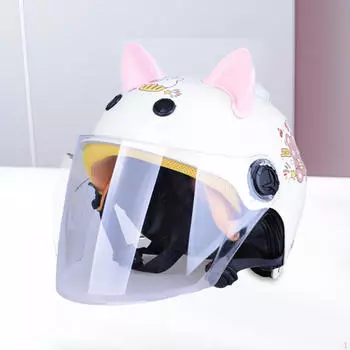 Зимний шлем для езды на велосипеде с регулируемой окружностью головы, декор для электромобиля, детского велосипеда белый