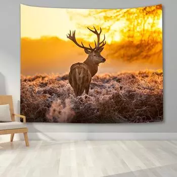 Зимний снег Страна чудес гобелен гобелен с оленем Настенный декор лесной гобелен настенный для спальни гостиной общежития домашний декор 100x75cm