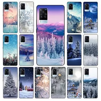 Зимний снег Веселый рождественский чехол для телефона VIVO V21E V21 V23 V23E V2109 Y53S Y33S Y55 Y76 Y31 Y21 Y72 Y01 Y21S Y11S VIVO V21E 4G