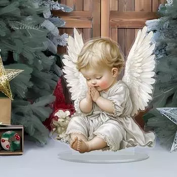 Зимний снежный домик акриловое украшение 2D плоский рождественский вертеп настольная вывеска рождественский домашний офис гостиная спальня книжная полка настольный орнамент B