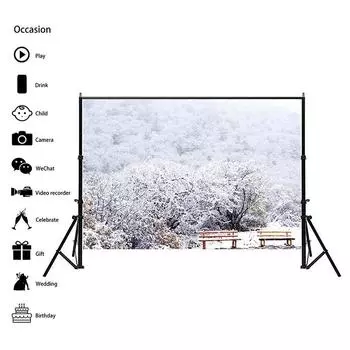 Зимний Снежный Лес Фон Белая Рождественская Елка Фотофон Рождественские Мероприятия Украшение для Вечеринки Баннер 150x100cm