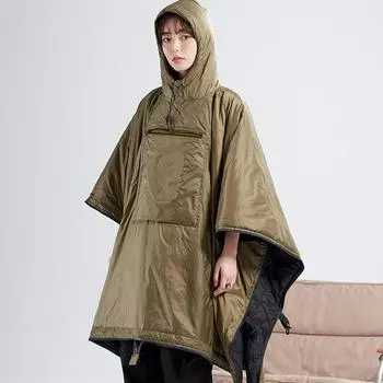 Зимний спальный мешок для кемпинга, накидка, походный спальный мешок, пончо, носимое одеяло с капюшоном, водонепроницаемый спальный мешок