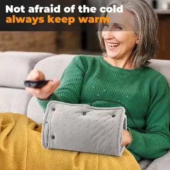 Зимний супер мягкий плюшевый электрический нагревательный коврик с интеллектуальным контролем температуры, горячий компресс, обогреватель для ног, сохраняющий тепло серый