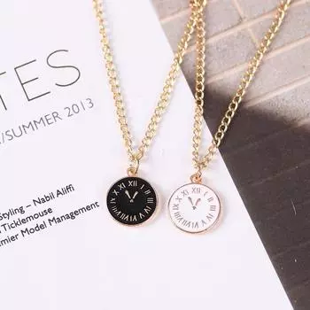 Зимний свитер, цепочка, аксессуары для женщин, Южная Корея, стильные простые часы, подвески, ожерелье, повседневные ювелирные изделия для пар, модный подарок белый