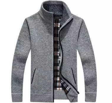 Зимний свитер, мужской кардиган, бархат, толстые повседневные топы, свободная теплая модная одежда, свитер для мужчин M шифер серый